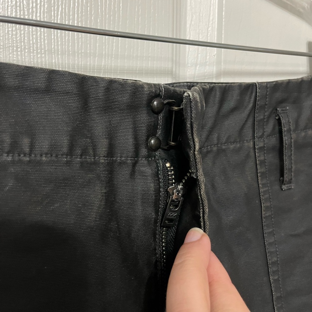 Madewell coated canvas washed black cargo miniskirt grunge size 12 - Picture 4 of 6